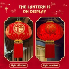 Chinese New Year Lantern Red Fluffy Lanterns Celebration Lantern for Home Decor