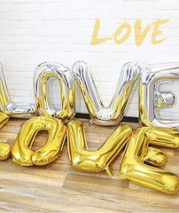 16 Inch Silver Letter Balloons Mylar Foil Alphabet Letter A-Z Balloons Set fo…