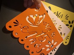 Papel Picado Party Decorations Custom Name Sign Floral Multicolor