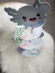 Cupcake Stand 3-Tier Dessert Tower for Birthday and Party’s Decor blue Axolotl