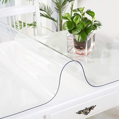 Clear PVC 1.5mm Vinyl Table Cover Protector for Dining Table, Rectangular