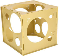 14 Holes Balloon Sizer Box Cube, Yellow Plastic Balloon Measurement Box, Coll…