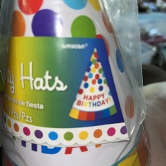 Rainbow Cone Party Hats Happy Birthday Kids Adults 12pcs NEW