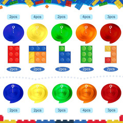 30 Pcs Building Blocks Party Favors Hanging Swirl Decoration Set with Single Dou