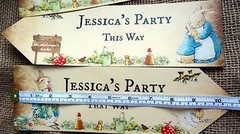 4 Personalised Rabbits and Woodland Characters Party Decoration Arrows