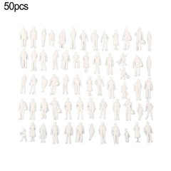 50/100 Pcs 1:75 Scale Model Railway Train People Figures Gauge WHITE 25mm