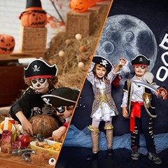 36 Pcs Pirate Accessories for Kids, Include 12 Pirates Hats, 36pcs Pirate Sets