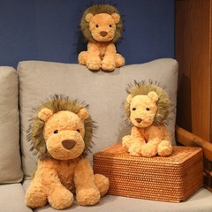 Cute Lion Plush Toy Set Mini Keychain Stuffed Lion Doll 2 Sizes for Gift Decor