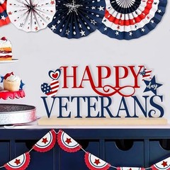 COCHIE Metal Happy Veterans Day Sign, Thank You Veteran Table Centerpieces