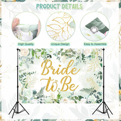Sage Green Bridal Shower Decorations with Banner, Balloons, and Photo Props