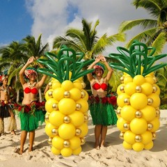 206 Pcs Pineapple Balloon Kit with Metallic Gold Dark Green Long Balloons Dec…