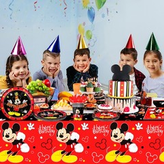 141Pcs Mickey Mouse Party Decoration Disney Party Supplies Tableware Plates Cups