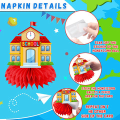 Back to School Decorations,12Pcs Welcome Back to School Table Decorations Honeyc