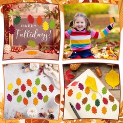 Small Autumn Color Fall Leaves Cutouts Paper DIY Craft Decor 600 Pack 2 Inch