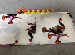 Halloween Party Supplies Lot Tablecloth, Banner, Ribbons