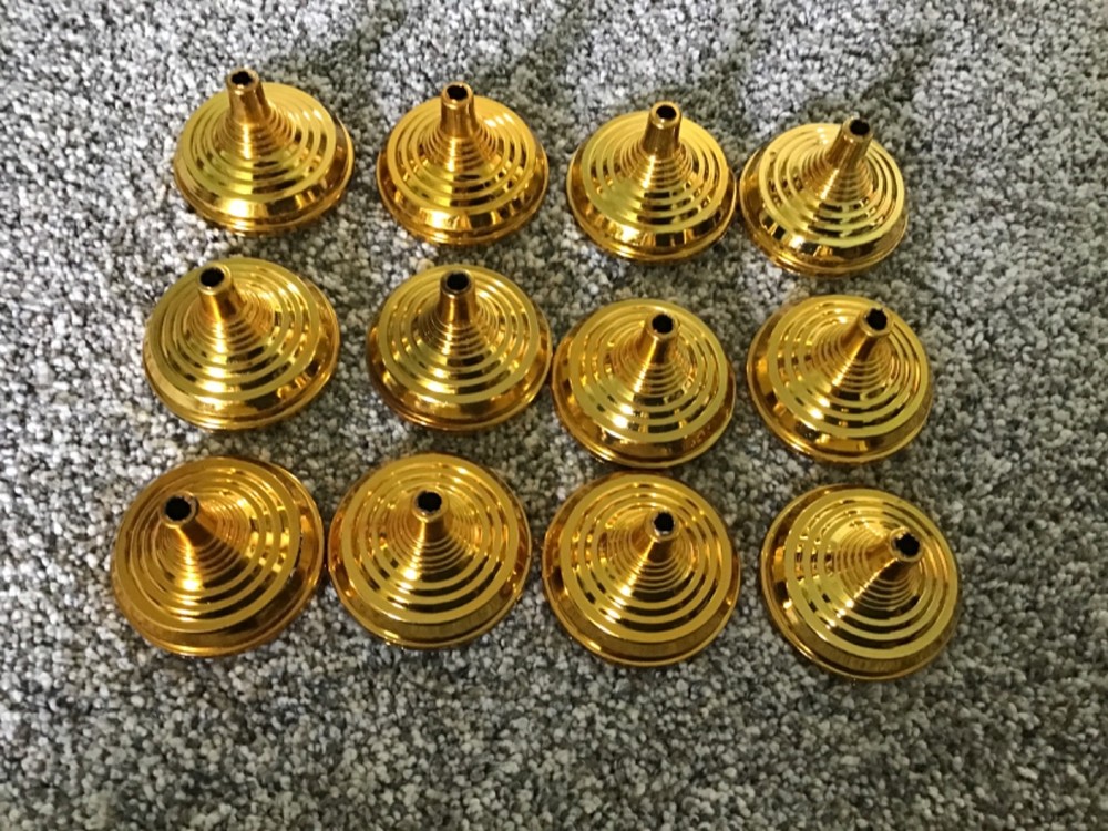 12 Pack Mini Desk Flag Stands, Golden