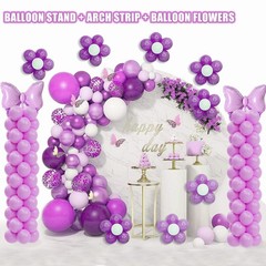 Balloon Column Stand Kit Set of 2, 7ft Height Adjustable Balloon Arch Kit, Me…