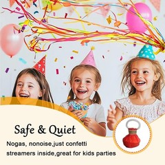 12Pack Hand throw Streamer Poppers 6 Color Mix No Mess Confetti Poppers，Party…