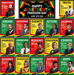 Juneteenth Decorations, 21Pcs Juneteenth Posters, Motivational Inspirational Cla