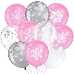 50 Pcs Winter Snowflakes Balloons Clear 12 Inch Transparent Snowflakes Latex …