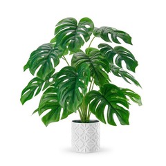 Der Rose Artificial Plants Indoor Large 28» Fake Monstera Faux 5in, Green