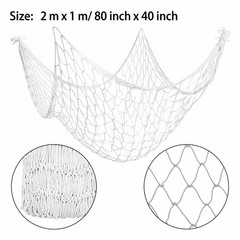 4 Pack Fish Net Decorative 80 x 40 Inch, Natural Cotton Fishing Net Wall Hang…