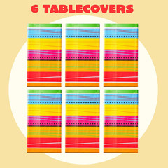 6 Pack Cinco de Mayo Plastic Tablecloths 54×108 Fiesta Mexican Theme Table Cover