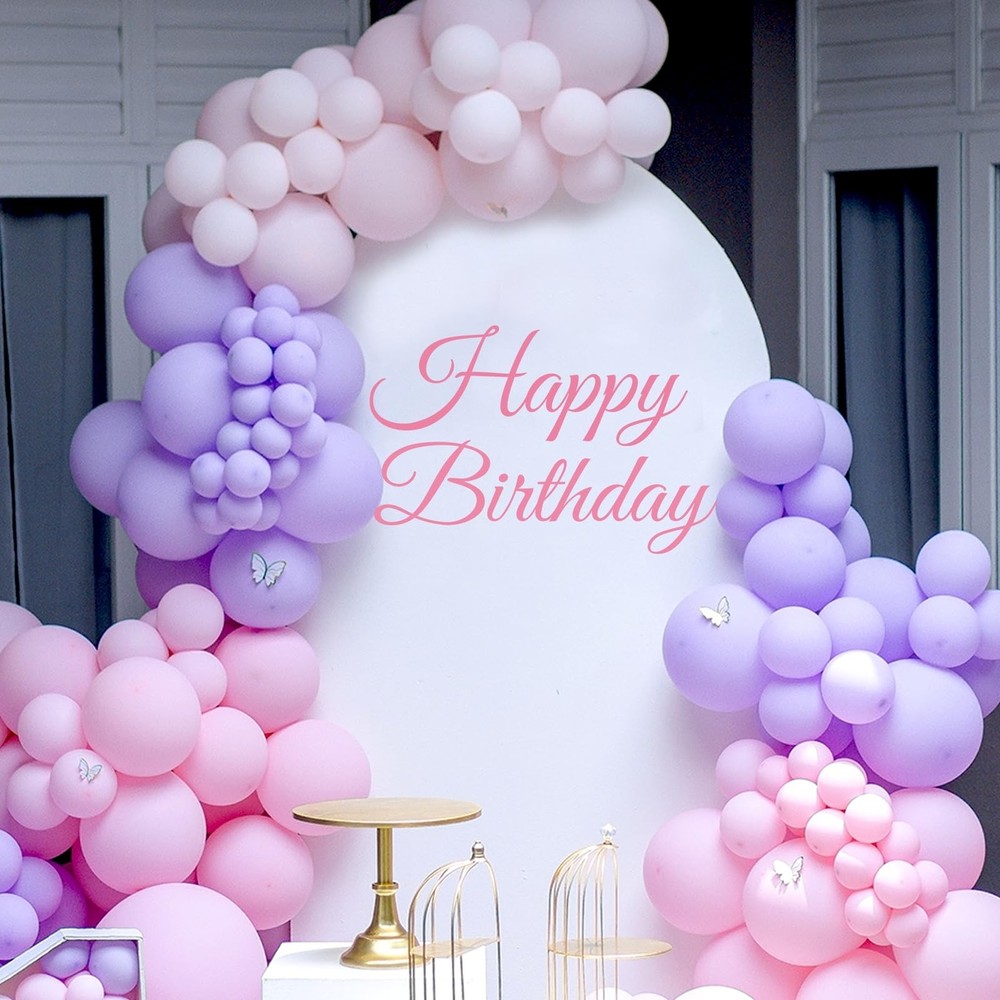 Happy Birthday Sign for Backdrop Decal Sign, Pink Happy Birthday Party Decal …