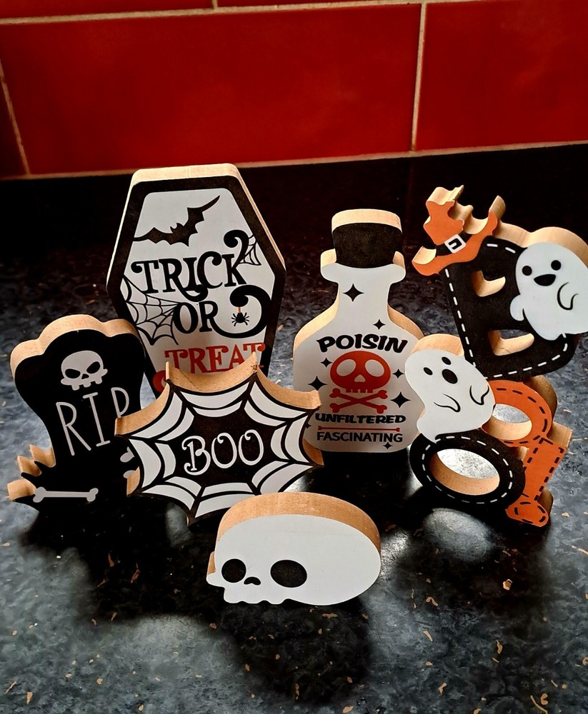 Spooky Halloween Wooden decorations,home Decor , Party Accessories