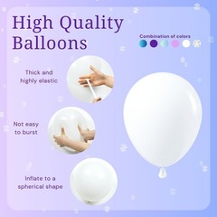 Frozen Party Balloons – 60-Pack 12-Inch Purple & Blue Balloons with Snowflake.