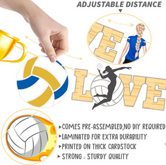 Happy Birthday Banners 2Pcs – Volleyball Themed Party Decoration – Player Cutout