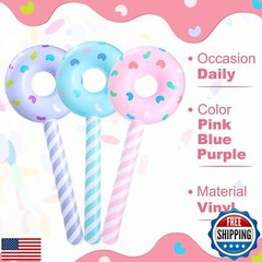 Civaner 6 Pcs Candyland Birthday Party Decoration Donut 33 Inch Lollipop Stic