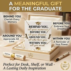 Graduation Decorations 2026 College Graduation Gifts Her for Him Quote Wood Box