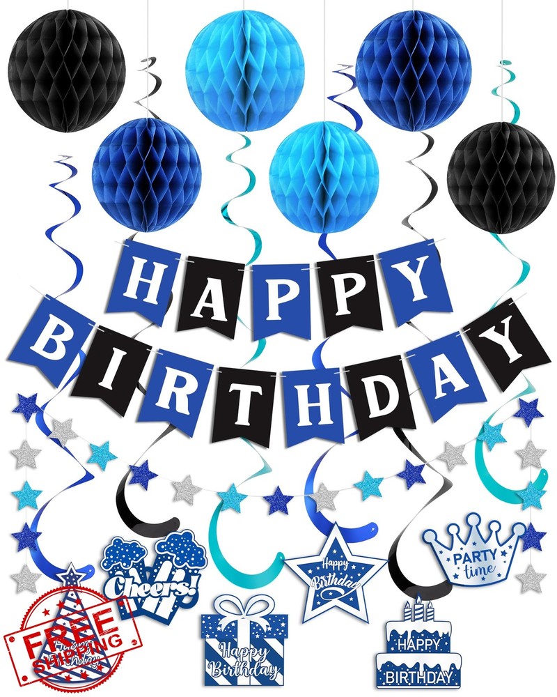 Ouddy Life Blue Birthday Banner Boys Men