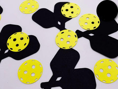 100PCS Pickleball Die Cut Confetti,Pickleball Birthday Table Confetti for Pickle