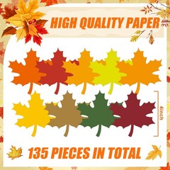 Large Autumn Thanksgiving Maple Paper Leaf Cutouts Glue Points 135 Pack 4 Inch