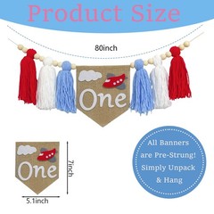 Airplane 1st Party Decorations for Boy Airplane High Chair Banner with Cone H…