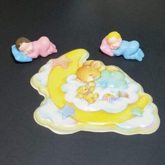 Vintage Baby Shower Decorations Pink Blue Yellow Picks Favors Crochet Baskets +