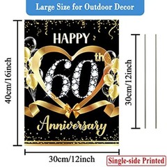 60th Anniversary Yard Sign Decoration Happy 60th Anniversary Wedding Outdoor …