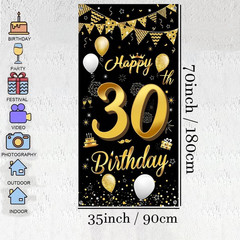 30Th Birthday Decoration Background Door Decoration Banner Fabric Sign 30Th Birt
