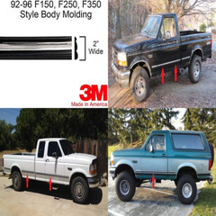 24′ Chrome Black Side Body Trim Molding Replace for1992-1996 F150, F250, F350