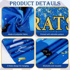 2026 Graduation Backdrop K-12th Congrats Grad Banner 73 x 44 Inch Personalized..