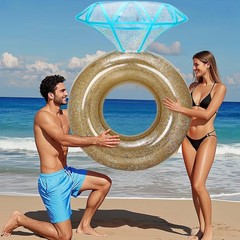 MewVeer Pool Floats, Inflatable Diamond Ring Pool Float for Bachelorette Part…