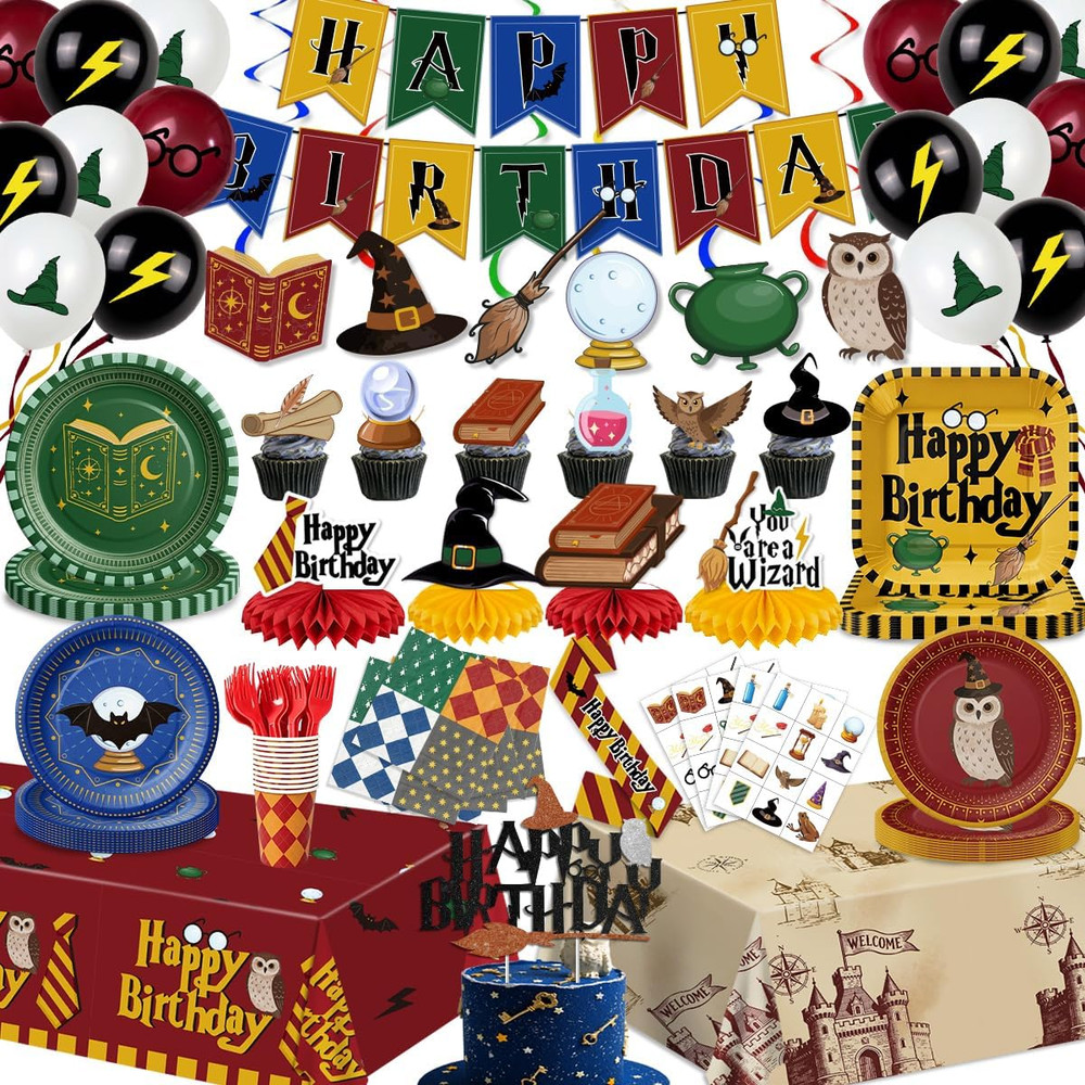 209pcs Wizard Birthday Party Decorations Set, Magic Theme Party Suppliers, Magic