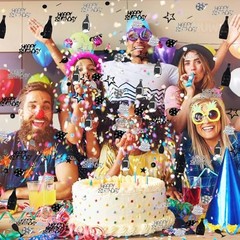 Happy Birthday Confetti, 1.6 oz Black Silver Black Silver Birthday Confetti