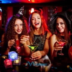 LOT Multicolor Glow Ice Cubes LED Light up for Cocktails Beverages Wedding Party