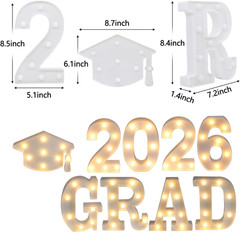 Graduation Party Decorations 2026, 8 LED Long Marquee Light up Letters ‘Grad 202