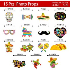 Cinco De Mayo Decorations Photo Booth Props Fiesta Mexican Taco Party Supplies