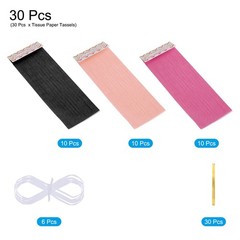 30Pcs Black,Light Pink,Rose Red Tassel Garland Banner with Rope