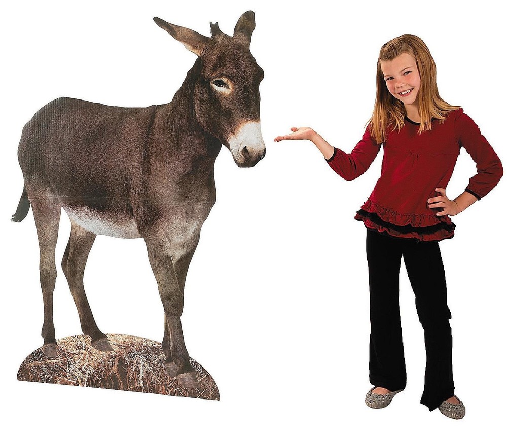 Photo Realistic Standing Cardboard Donkey Party Display Play Prop 33″Lx50″H #146